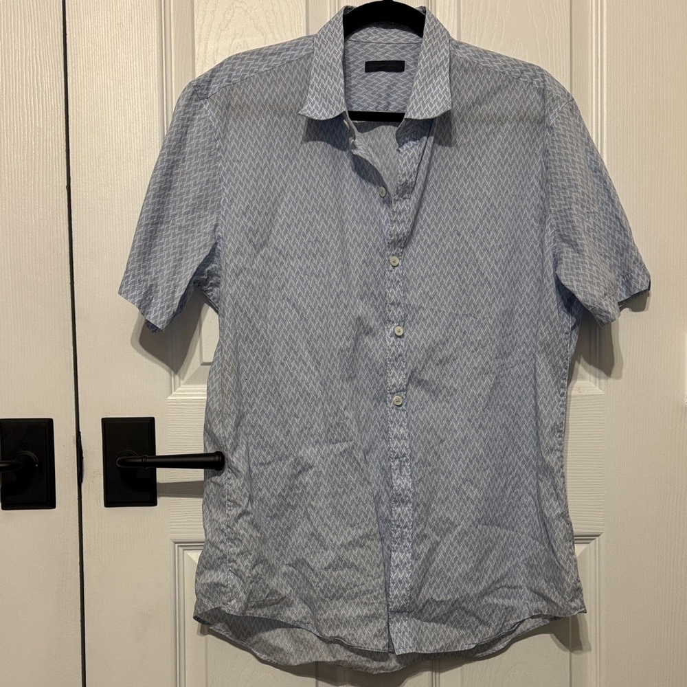 Zachary Prell Light Blue Geometric Button Down Shirt